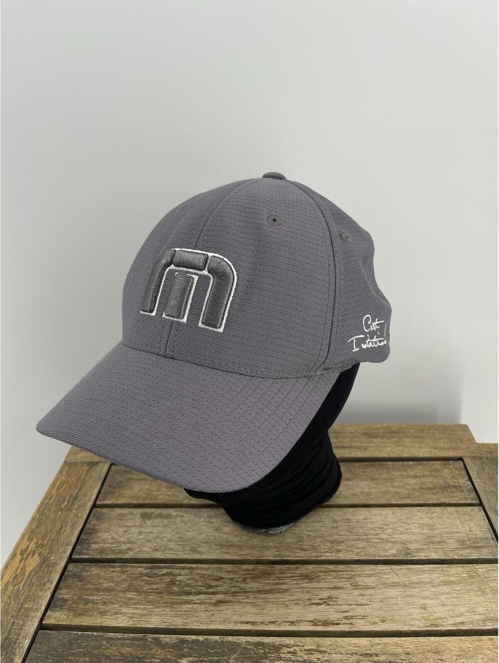 Travis Mathew Mens Hat Cap Gray FlexFit Stretch‎ Golf Athletic L-XL